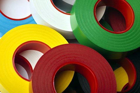 Rolls of different colored tape